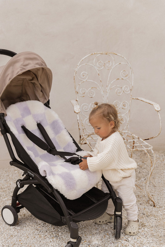 The Pram Puff Check Lilac Coconut – Mini Motif - Main Image