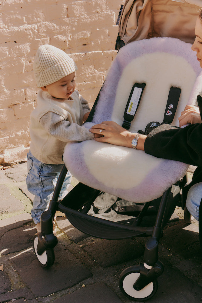 The Pram Puff | Border Lilac & Coconut