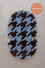 The Pram Puff | Houndstooth Chocolate & Powder Blue