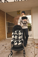 The Pram Puff | Houndstooth Black & Coconut