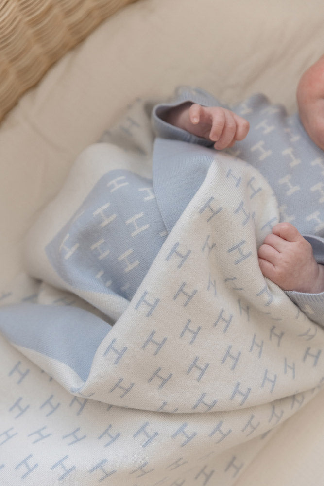 The First Days Blanket | Baby Blue & Coconut