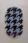 The Pram Puff | Houndstooth Chocolate & Powder Blue