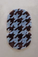 The Pram Puff | Houndstooth Chocolate & Powder Blue